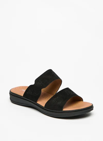 Flora Bella Embellished Strap Slip On Open Toe Sandals