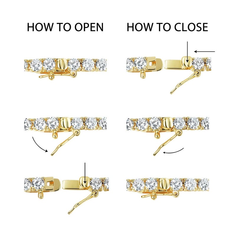Gemsme 18K Yellow Gold Plated 3.0mm Round Cubic Zirconia Classic Tennis Necklace for Women and Men 20 Inch - Image 2