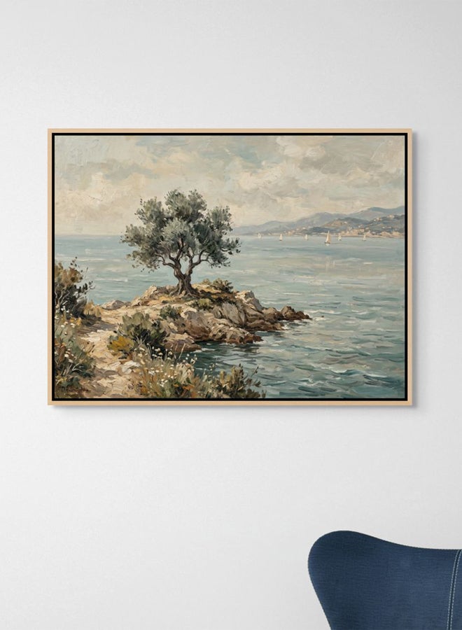 Art Decor Coastal Olive Tree, 100% Framed Landscape Canvas Print, Nature Wall Decor for Living Room, Bedroom, Home Office - Image 2