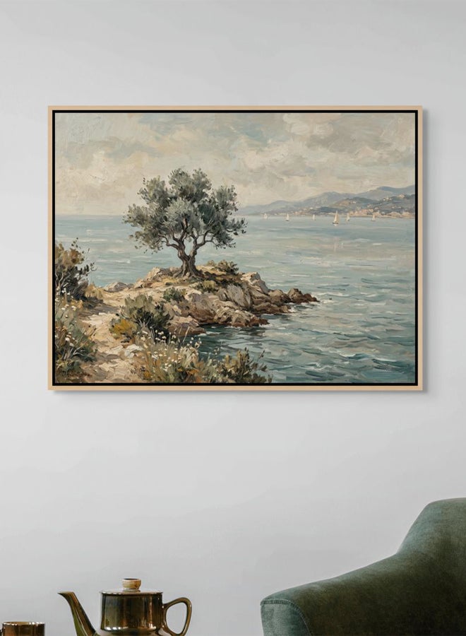 Art Decor Coastal Olive Tree, 100% Framed Landscape Canvas Print, Nature Wall Decor for Living Room, Bedroom, Home Office - Image 3
