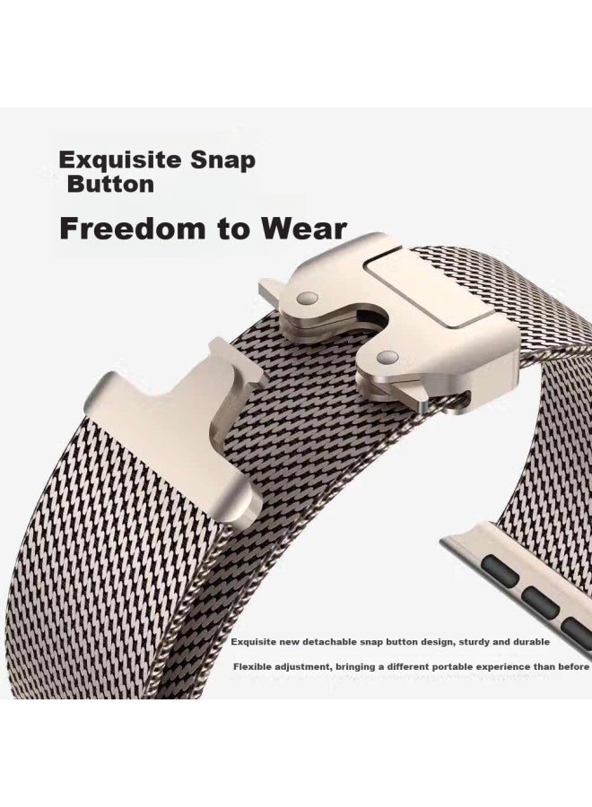 WITGOER Watch Band [Parachute Buckle] For Apple Watch Milanese Iwatch/S10/9/8/7/6/Se/Ultra2 Stainless Steel - Image 4