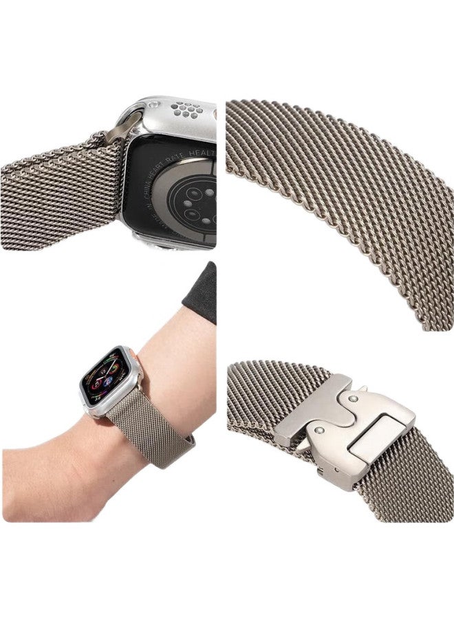 WITGOER Watch Band [Parachute Buckle] For Apple Watch Milanese Iwatch/S10/9/8/7/6/Se/Ultra2 Stainless Steel - Image 2