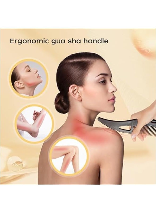 Loquat Dandruff Comb Self-cleaning, Scalp Care Massage Energy Comb, Plastic Wide Hollow Tooth on Comb for Scalp Exfoliation with Gua Sha Handle for Healthier Scalp and Hair Growth for Women Men Kids - Image 5