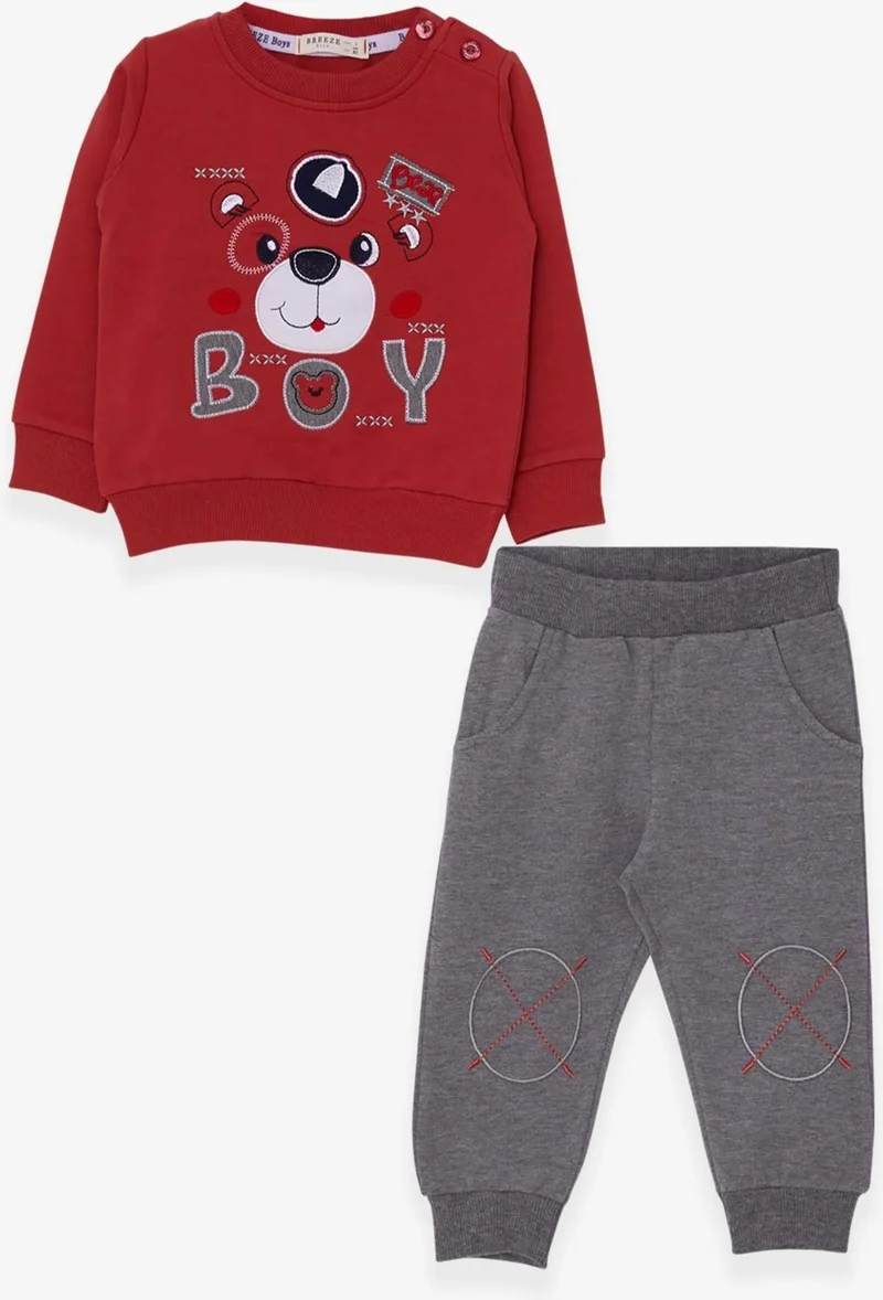 بريز Boy's Tracksuit Set Tile With Teddy Bear Figure (Age 1-4)