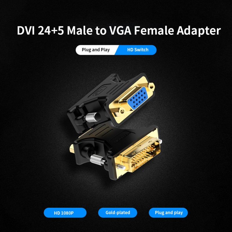 DVI Adapter 24+5: 1080P High Definition Transmission - Wide Compatibility Video Converter With Dual Securing Nut for Laptop, Display, Projector - Image 2