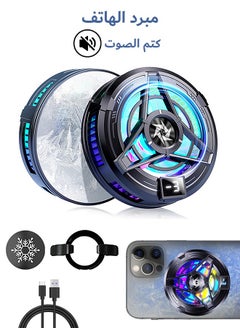 MAANGE Magnetic Phone Cooler, Universal Cellphone Radiator with Removable Grip and Temperature Display, Portable Lightweight Mobile Phone Cooling Fan for iPhone Android Tablet iPad  - Image 1