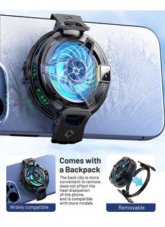 MAANGE Magnetic Phone Cooler, Universal Cellphone Radiator with Removable Grip and Temperature Display, Portable Lightweight Mobile Phone Cooling Fan for iPhone Android Tablet iPad  - Image 2