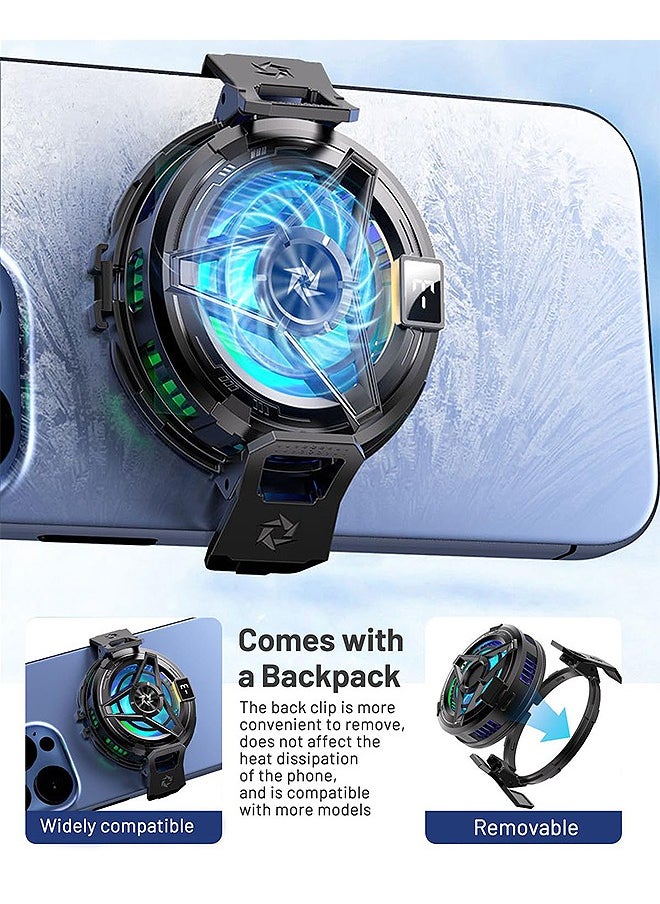 MAANGE - Magnetic Phone Cooler, Universal Cellphone Radiator with Removable Grip and Temperature Display, Portable Lightweight Mobile Phone Cooling Fan for iPhone Android Tablet iPad - Image 1