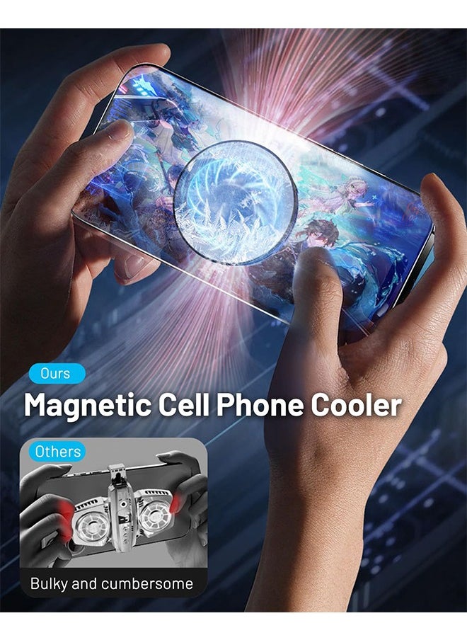 MAANGE - Magnetic Phone Cooler, Universal Cellphone Radiator with Removable Grip and Temperature Display, Portable Lightweight Mobile Phone Cooling Fan for iPhone Android Tablet iPad - Image 1