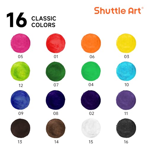 Shuttle Art 16 Colors Watercolor Paint Set Bulk, 15 Pack, Watercolor Paint Set with Paint Brushes for Kids and Adults, Washable Paint for Classroom, Parties, Kindergarten and Art Activities - Image 2