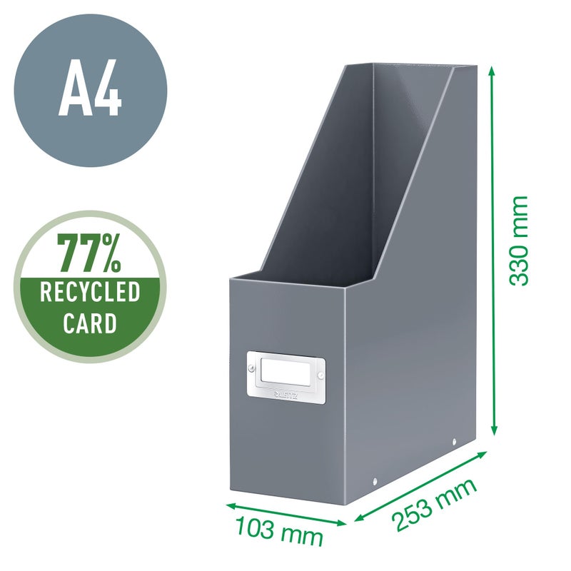 Leitz Magazine File Holder, A4, Cardboard Document Storage Box with Label, Foldable, for Home, Office & School, Click and Store Range 60470016 - Yellow - Image 3