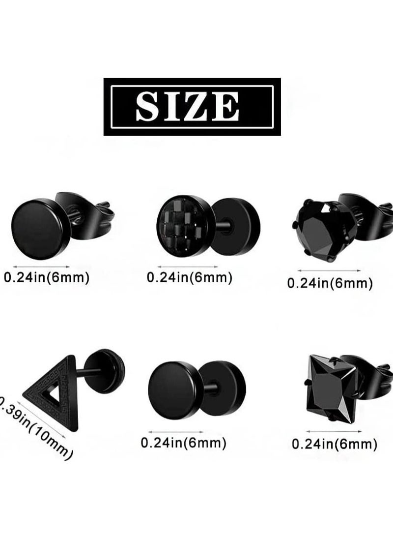 Generic - Earrings for Men Black Stud Earrings Men's - Image 1