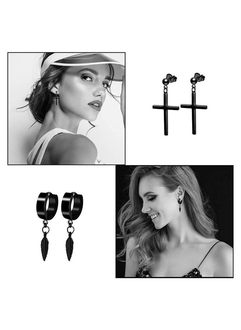 Generic - Earrings for Men Black Stud Earrings Men's - Image 1
