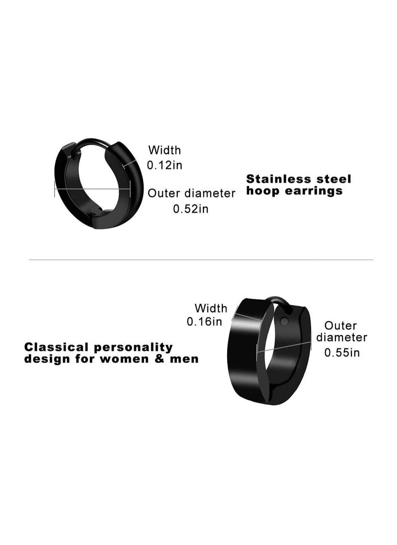 Generic - Earrings for Men Black Stud Earrings Men's - Image 1