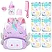 Pedolltree 10 Pcs Reborn Baby Doll Diaper Bag Care and Feeding Set for 1724 inches Reborn Dolls Newborn Baby Accessories with Unicorn Backpack Diapers Pacifier Bottle Comb - Image 2