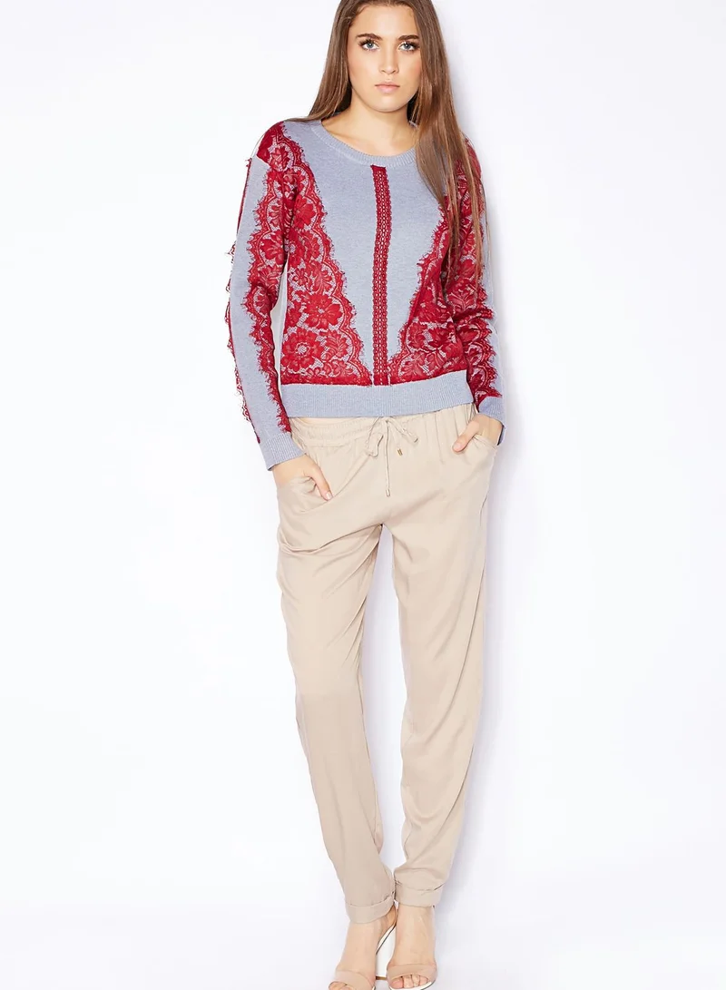 English Factory Lace Trim Sweater