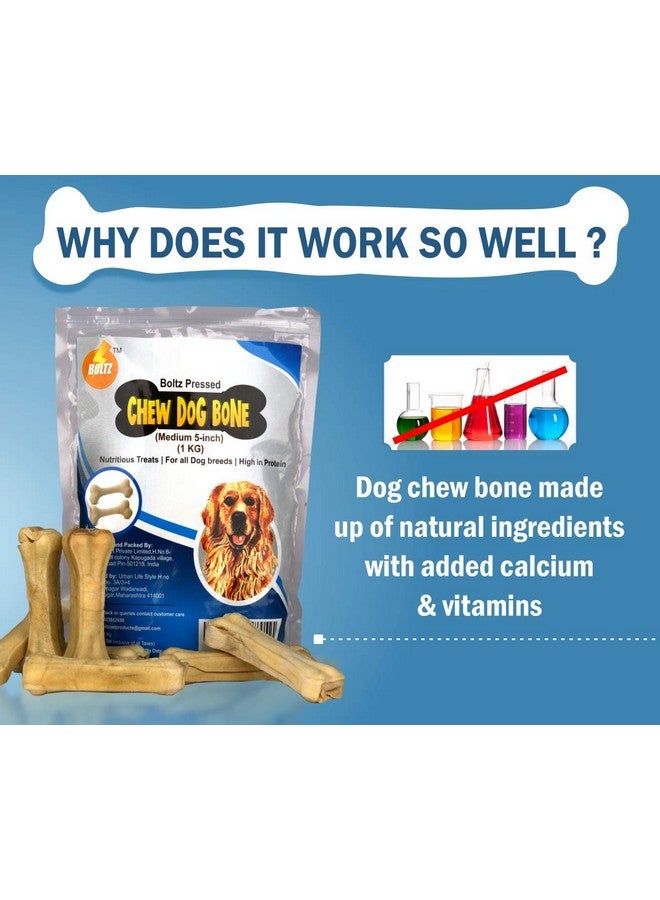 Boltze Adult Rawhide Pressed Dog Chew Bone-1000Gm, Bone Treats 100% Edible, Reduce Tartar & Plaque, Strengthen Dogs Teeth, Chicken Flavour, 5" Size Bone (1000Gm,Pack Of 1) - Image 4