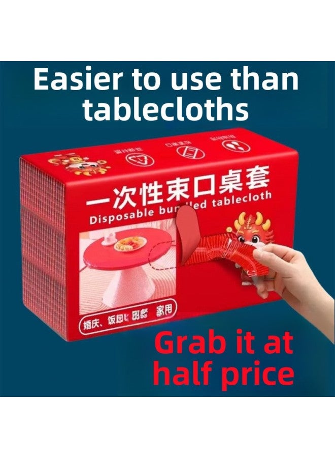 100 Disposable Tablecloths Wholesale Specials Clearance Transparent Plastic Thickened Barbecue Food Late At Night Anti-oil Anti-fouling-Color:Set 1.6m Round Table Or Long Widened 2.3m Square Table-Specifications:Transparent White [100 Pieces]  - Image 3