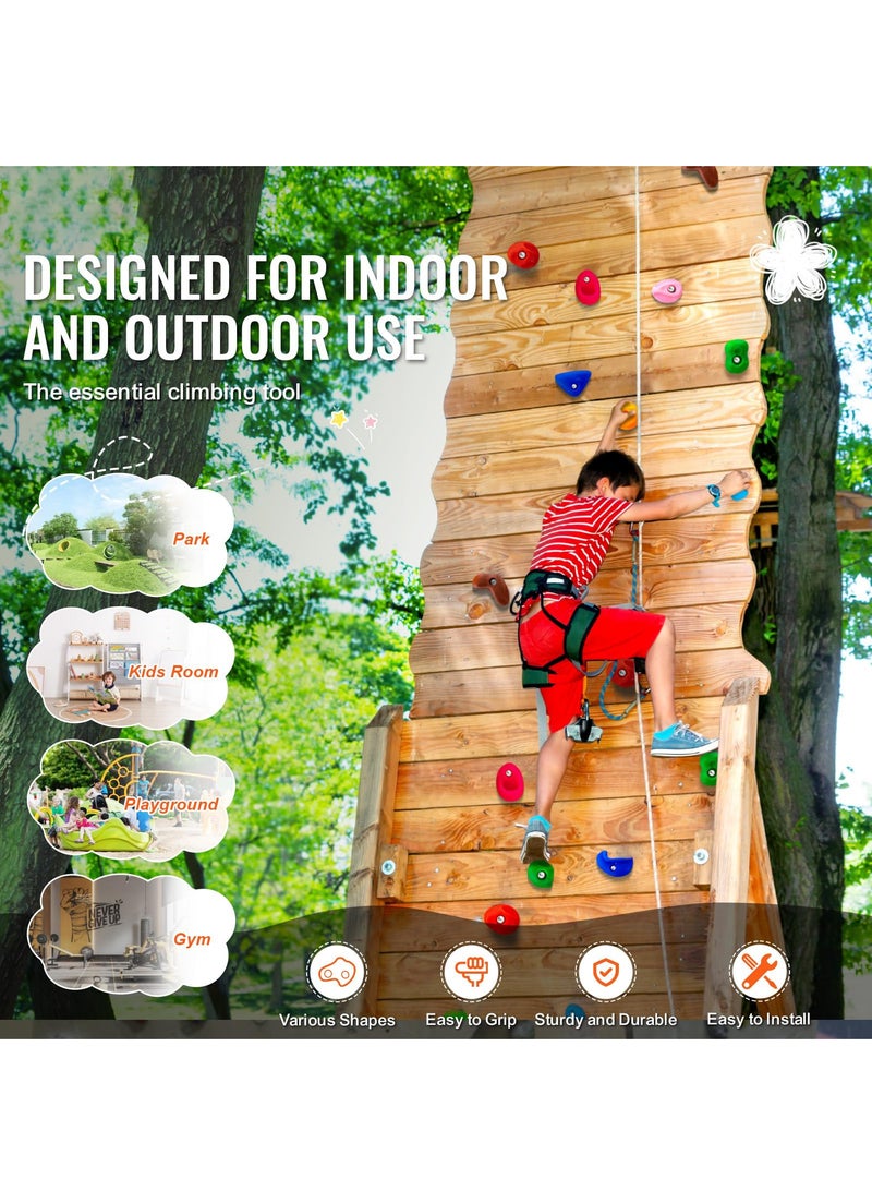 XiuWoo 32 Rock Climbing Holds for Kids and Adults, Multi-Colored Climbing Rock Wall Grips for Indoor and Outdoor Playground Play Set  - Image 2