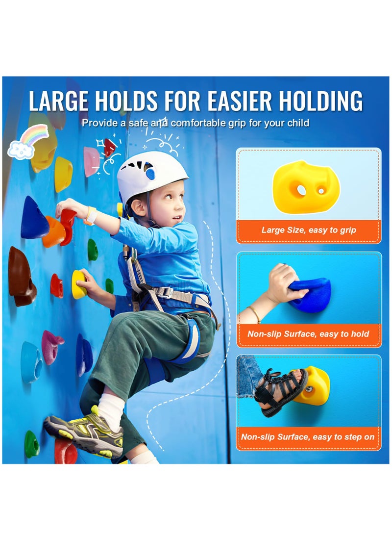XiuWoo 32 Rock Climbing Holds for Kids and Adults, Multi-Colored Climbing Rock Wall Grips for Indoor and Outdoor Playground Play Set  - Image 4