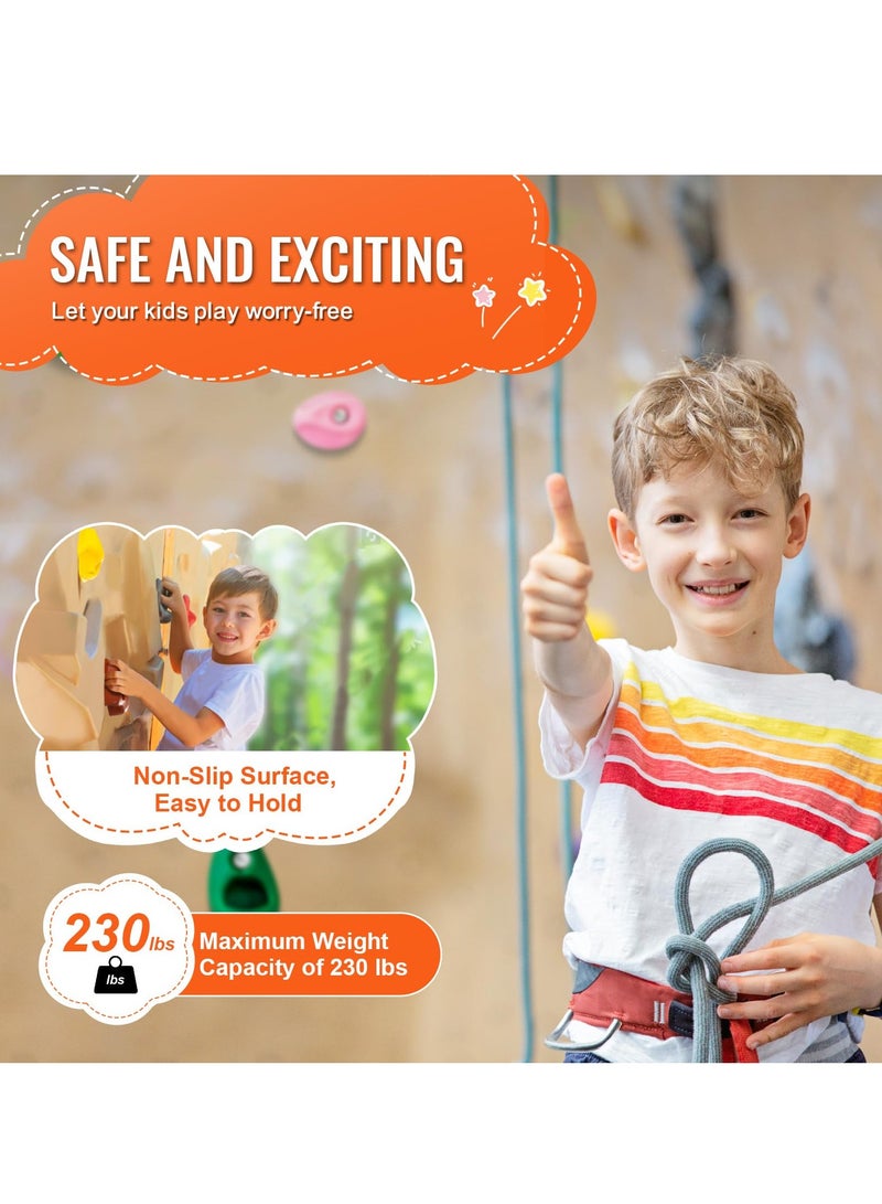 XiuWoo 32 Rock Climbing Holds for Kids and Adults, Multi-Colored Climbing Rock Wall Grips for Indoor and Outdoor Playground Play Set  - Image 5