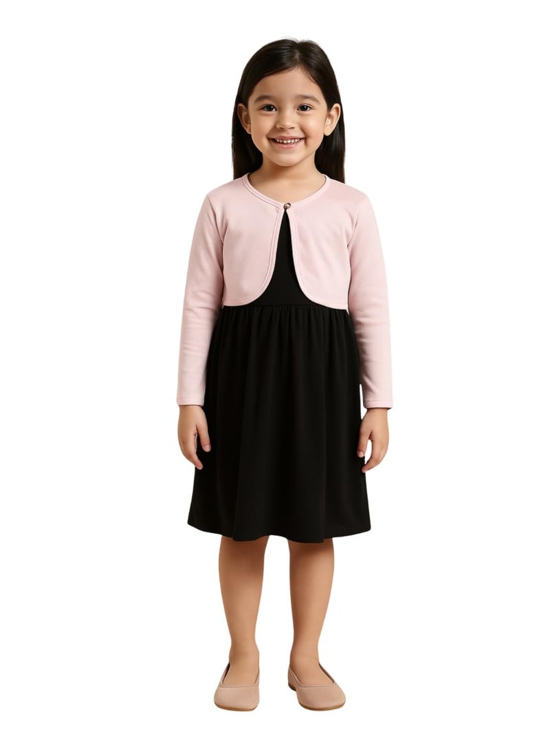 KRYPTIC Kids Girls Crop Length Cotton Shrug – Soft Lightweight Open Front Layer for Stylish Everyday Wear Casual Outfits - Image 1