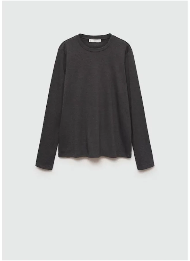 MANGO Biri Crew Neck Long Sleeve Top