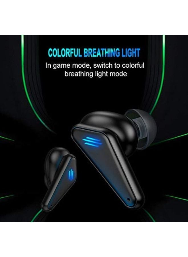 SHOPI - K55 Gaming Headset Low Delay TWS Fone Bluetooth Earphones Earbuds with Mic Bass Audio Sound Positioning PUBG Wireless Headphones Black - Image 1
