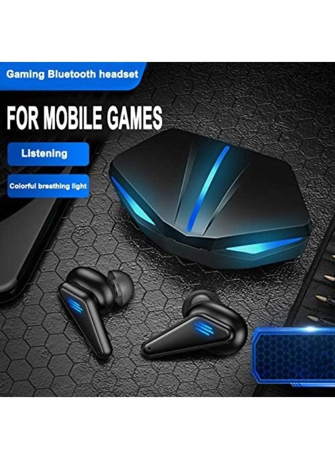 SHOPI - K55 Gaming Headset Low Delay TWS Fone Bluetooth Earphones Earbuds with Mic Bass Audio Sound Positioning PUBG Wireless Headphones Black - Image 1