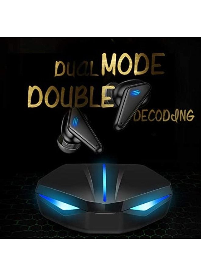 SHOPI - K55 Gaming Headset Low Delay TWS Fone Bluetooth Earphones Earbuds with Mic Bass Audio Sound Positioning PUBG Wireless Headphones Black - Image 1