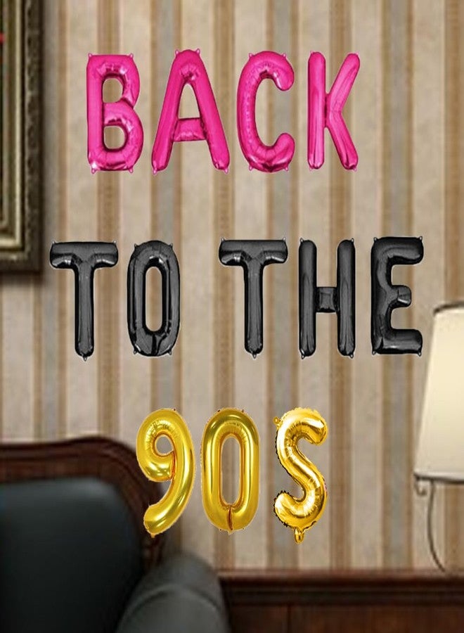 Geloar Back to the 90's Balloons, Retro Radio Back to the 90's Themed Decorations Party Banner Hip Hop 90th Birthday Party Supplies Banner Rock Punk Music Dance Disco Adult Birthday Banner 15Pcs of Geloar - Image 3