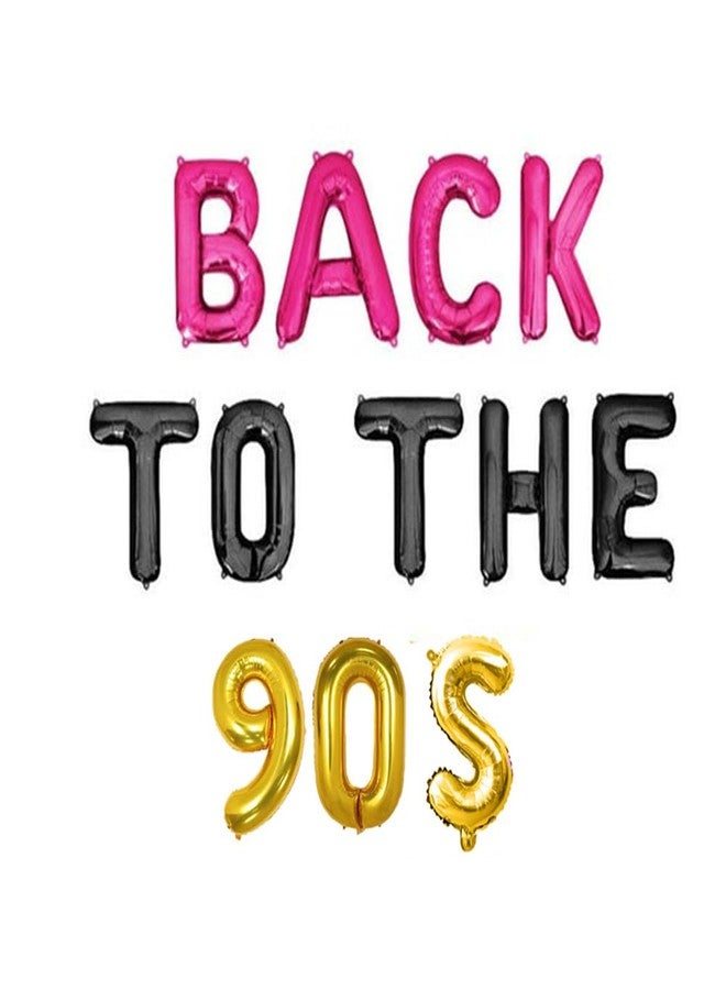 Geloar Back to the 90's Balloons, Retro Radio Back to the 90's Themed Decorations Party Banner Hip Hop 90th Birthday Party Supplies Banner Rock Punk Music Dance Disco Adult Birthday Banner 15Pcs of Geloar - Image 1