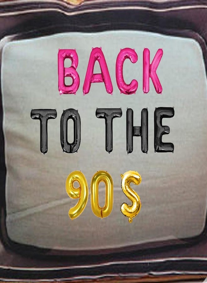 Geloar Back to the 90's Balloons, Retro Radio Back to the 90's Themed Decorations Party Banner Hip Hop 90th Birthday Party Supplies Banner Rock Punk Music Dance Disco Adult Birthday Banner 15Pcs of Geloar - Image 4