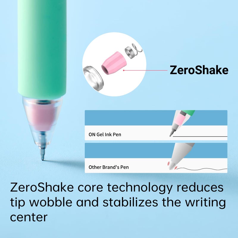 Kaco ON Gel Ink Pen 4 Pieces Creative Energy Cut-Out Window Design ZeroShake Core Technology for Stablization Mechanical Keyboard Tactile Cap - Image 3