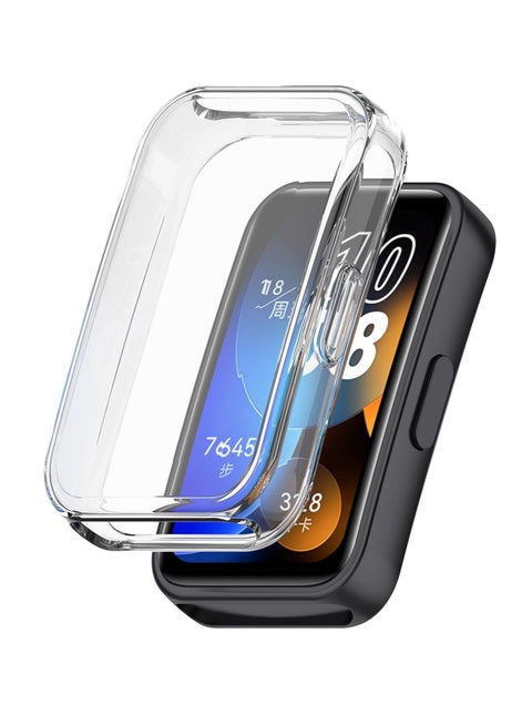 Case for HUAWEI Band 9 / HUAWEI Band 8 TPU Silicon All-Around Screen Protector Cover Bumper Protector Full Cover Screen Protection (Clear)