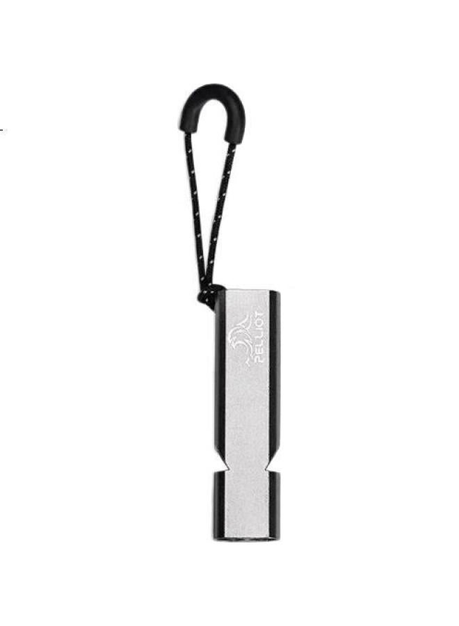 PELLIOT Outdoor Survival Emergency Whistle, Fire Equipment, Aluminum Alloy High-Pitched Rescue Whistle, 16206801, Matte Silver - Image 2