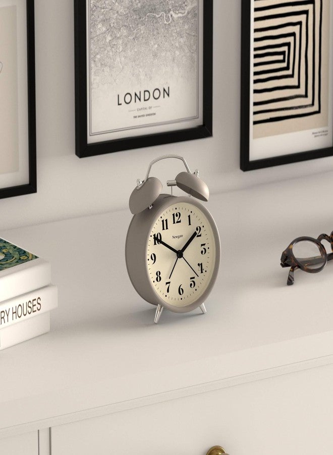 NEWGATE® Theatre Alarm Clock | Modern Classic Twin Bell Alarm Clock | Stone | Easy to Read Numbers | Ideal for Bedside, Desk or Shelf | Retro Bedroom & Office Accessory - Image 5