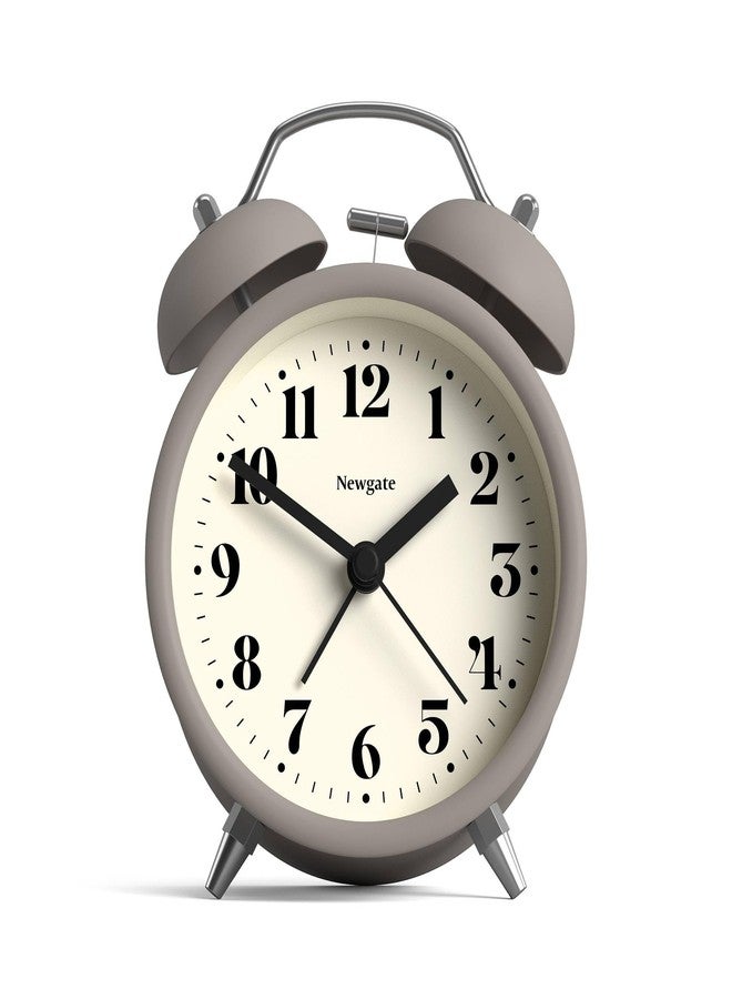 NEWGATE® Theatre Alarm Clock | Modern Classic Twin Bell Alarm Clock | Stone | Easy to Read Numbers | Ideal for Bedside, Desk or Shelf | Retro Bedroom & Office Accessory - Image 1