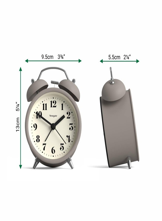 NEWGATE® Theatre Alarm Clock | Modern Classic Twin Bell Alarm Clock | Stone | Easy to Read Numbers | Ideal for Bedside, Desk or Shelf | Retro Bedroom & Office Accessory - Image 4