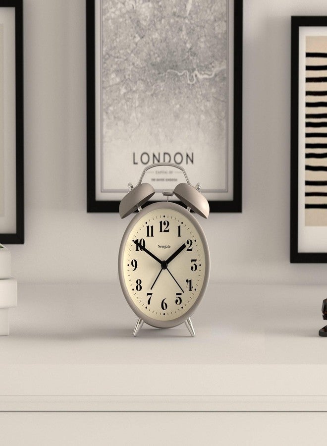 NEWGATE® Theatre Alarm Clock | Modern Classic Twin Bell Alarm Clock | Stone | Easy to Read Numbers | Ideal for Bedside, Desk or Shelf | Retro Bedroom & Office Accessory - Image 3