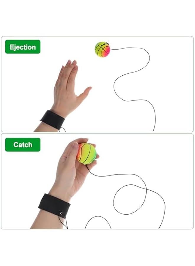 4pcs Wrist Return Ball Sports Ball on a String Toy Rubber Basketball Baseball Football Rebound Wristband for Boys Girls - Image 4