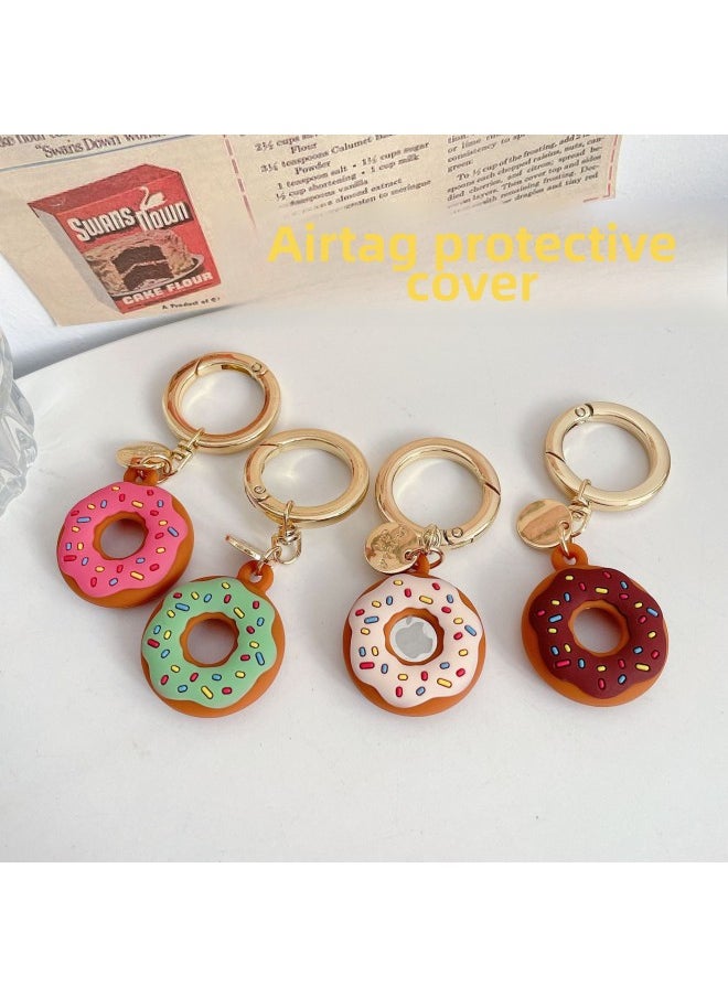 Generic - Applicable Airtag Protective Case For Apple Anti-lost Locator Protective Case Airtag Donut Silicone Protective Case Soft-Color:Green-Applicable Model:For Apple AirTag Protective Case - Image 1