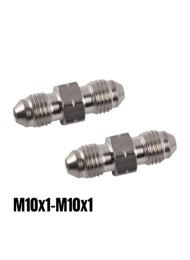 M10x1 Stainless Steel Banjo Male Adapters 2pcs For Motorcycle Hydraulic Oil Hose Lines - Image 1