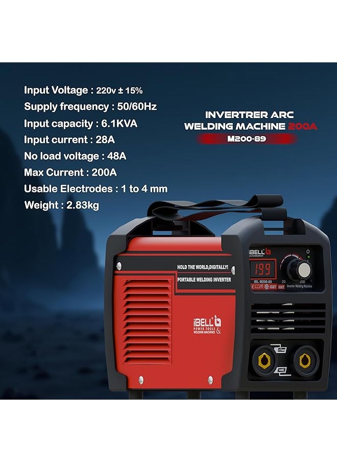 200 89 Inverter Arc Compact Welding Machine Igbt 200A With Hot Start And Anti Stick Functions