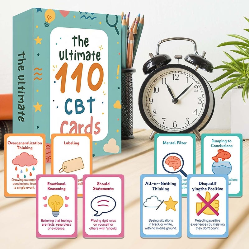 SYOSI 110 CBT Cards for Cognitive Behavioral Therapy, Positive Mindfulness Flashcards for Stress Relief and Emotional Well-Being for Teens, Adults, Therapists - Image 3
