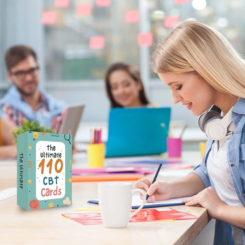SYOSI 110 CBT Cards for Cognitive Behavioral Therapy, Positive Mindfulness Flashcards for Stress Relief and Emotional Well-Being for Teens, Adults, Therapists - Image 5