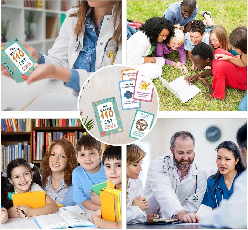 SYOSI 110 CBT Cards for Cognitive Behavioral Therapy, Positive Mindfulness Flashcards for Stress Relief and Emotional Well-Being for Teens, Adults, Therapists - Image 4