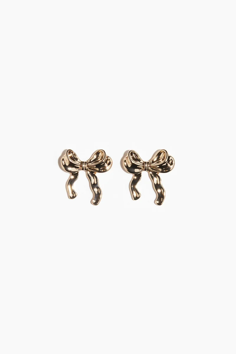 اتش اند ام Bow-shaped stud earrings