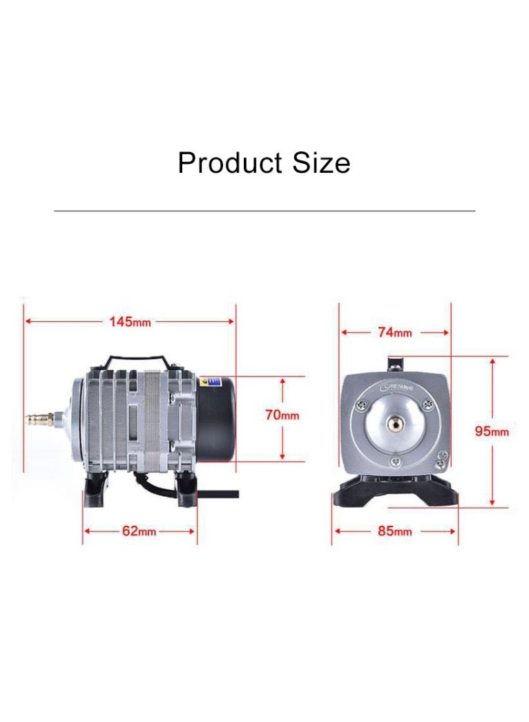 ACO-001 18W 38L/Min Electromagnetic Air Pump Compressor Seafood Fish Tank Increase Oxygen Air Flow Spliter, US Plug - Image 2