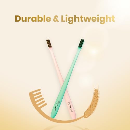 Vernam Wheat Straw Toothbrush | Eco-Friendly | Charcoal Infused Soft Bristles | Gentle on Gums Soft Toothbrush | Manual Toothbrush for Adults - Sustainable and Gentle Oral Care | Pack of 1 | 3 Brushes - Image 3